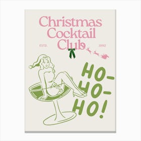 Christmas Cocktail Club | Ho Ho Ho 3 Canvas Print