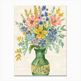 watercolor flower vase Canvas Print