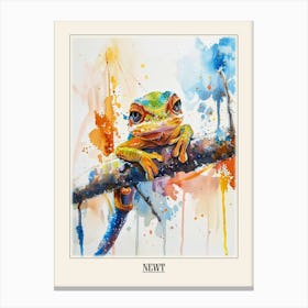 Newt Colourful Watercolour 2 Poster Canvas Print