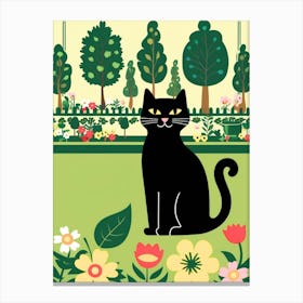 Cat In The Garden 3 Canvas Print