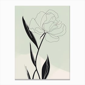Gladioli Line Art Flowers Illustration Neutral 1 Canvas Print