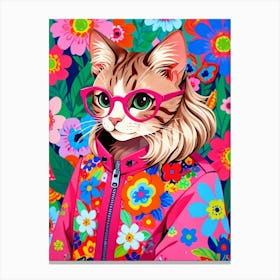 Cat In Glasses 1 Canvas Print