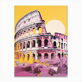 Rome In Risograph Style 1 Canvas Print