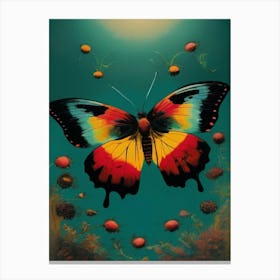 Butterfly, Lithograph, Beautiful Colors 1 Canvas Print