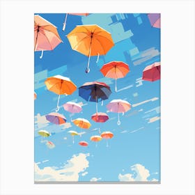 Umbrellas In The Sky Canvas Print