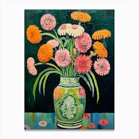 Flowers In A Vase Still Life Painting Everlasting Flower 4 Canvas Print