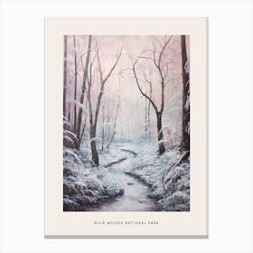 Dreamy Winter National Park Poster  Muir Woods National Park United States 3 Canvas Print