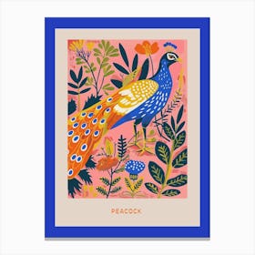 Spring Birds Poster Peacock 3 Canvas Print