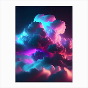 Hydrogen Cloud Neon Nights Space Canvas Print