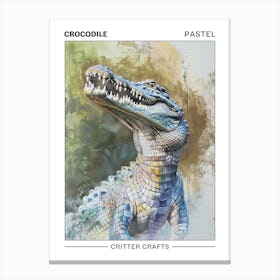 Crocodile Pastel Watercolour 4 Poster Toile