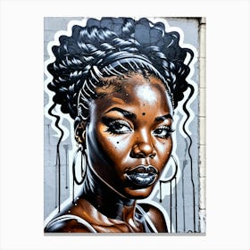 Graffiti Mural Of Beautiful Black Woman 373 Canvas Print