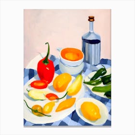 Habanero Pepper 2 Tablescape vegetable Canvas Print
