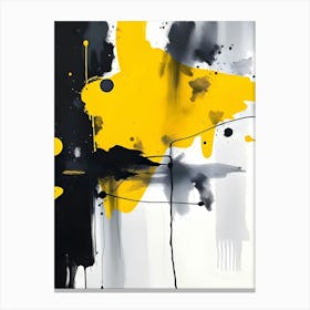 Abstract With Yellow Splashes Canvas Print