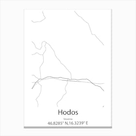 Hodos,Slovenia Minimalist Map Canvas Print