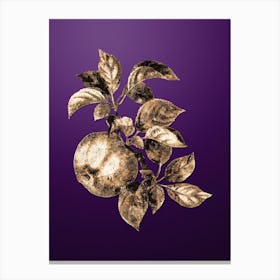 Gold Botanical Apple on Royal Purple n.1280 Canvas Print