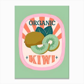 Organic Kiwi Fruit Sticker Canvas Print