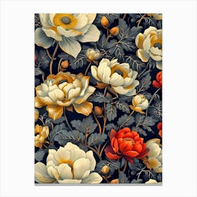 Wallpaper Floral Pattern Inspired By William Morris Canvas Print