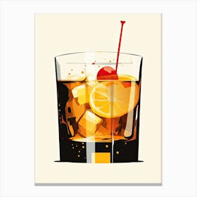 Mid Century Modern Illustration Dark  N  Stormy Floral Infusion Cocktail 2 Canvas Print
