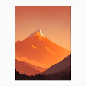 Misty Mountains Vertical Background In Orange Tone 14 Canvas Print