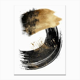 Gold And Black Brush Strokes 49 Canvas Print