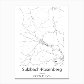 Sulzbach Rosenberg,Germany Minimalist Map Leinwandbilder