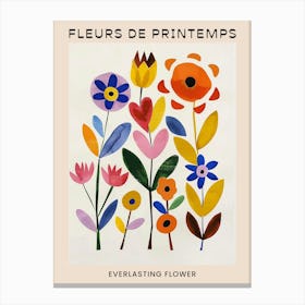 Spring Floral French Poster  Everlasting Flower 1 Canvas Print