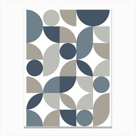 Mid Century Modern Abstract 26 Navy, Grey Canvas Print