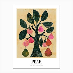 Pear Tree Colourful Illustration 1 Poster Canvas Print