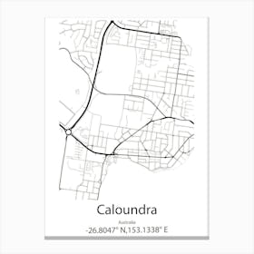 Caloundra,Australia Minimalist Map Canvas Print