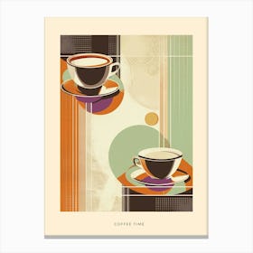 Coffee Time Art Deco Poster Canvas Print