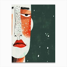 Illustration Of A Sad Face Canvas Print