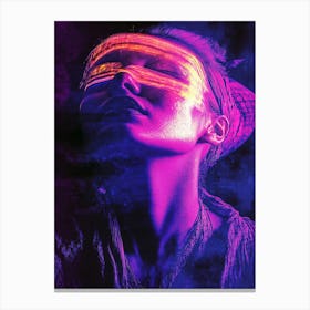 Woman With Purple Eyes Purple Canvas Print