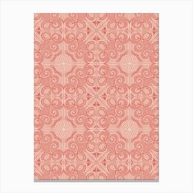 Pink Scrolls Repeated Canvas Print