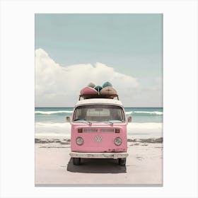 Vw Bus On The Beach 1 Canvas Print