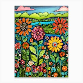 Flower Garden-Festival Vibes-Sunshine Delights Canvas Print