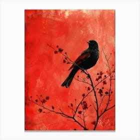 Bird On A Branch Canvas Print