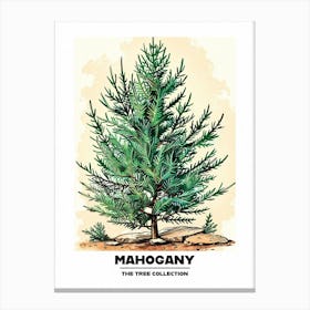 Mahogany Tree Storybook Illustration 1 Poster Canvas Print