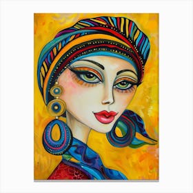 Woman In A Turban 3 Canvas Print