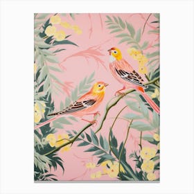 Vintage Japanese Inspired Bird Print Yellowhammer 4 Canvas Print