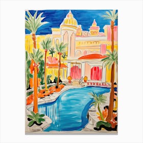The Wynn Las Vegas   Las Vegas, Nevada   Resort Storybook Illustration 3 Canvas Print