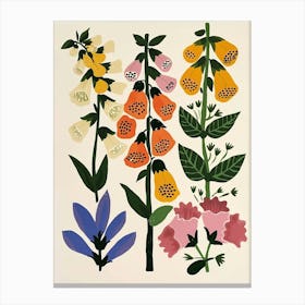 Painted Florals Foxglove 1 Canvas Print