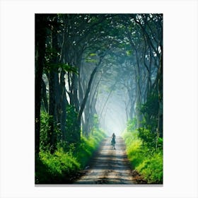 A Dreamlike Landscape Where A Single Tree A Lone Sentinel Amidst The Quiet Foliage Stands Tall Way (3) Canvas Print