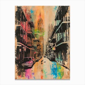 Retro New Orleans Painting Style 3 Canvas Print