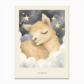 Sleeping Baby Alpaca 5 Nursery Poster Canvas Print