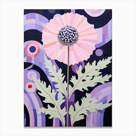 Scabiosa 2 Hilma Af Klint Inspired Pastel Flower Painting Canvas Print