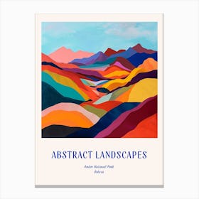 Colourful Abstract Ambor National Park Bolivia 1 Poster Blue Canvas Print