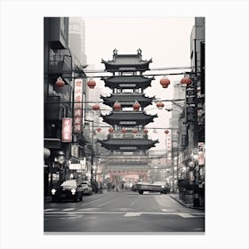 Taipei, Taiwan, Black And White Old Photo 1 Canvas Print