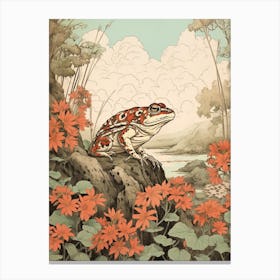 Bullfrog Japanese Style 1 Canvas Print