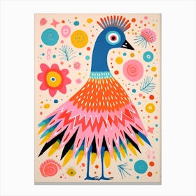 Pink Scandi Emu 2 Canvas Print