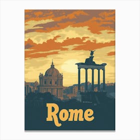 Aihrgdesign A Mid Century Modern Travel Poster For Rome Showi 1c60c33a 533e 472d A46c 67e1ba71710e 1 Canvas Print